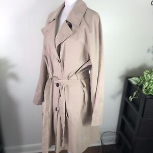 Old Navy Women plus size XXL belted trench rain coat buttoned pockets NWOT tan