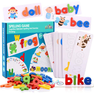 See and Spelling Learning Toy for Kids Age 3-8 Wooden Preschool Educational Toys