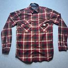 Carhartt Shirt Mens Small Red Plaid Button Up Relaxed Fit Lightweight Long Sleev
