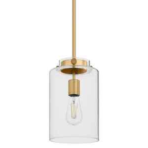 Hampton Bay Mullins 6.75 in. 1-Light Honey Gold Mini Pendant Hanging Light