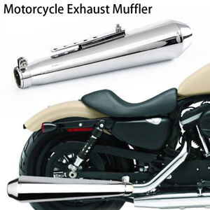 Motorcycle Mufflers Exhaust Pipes Megaphone Slip-On Exhaust System Cafe Racer (For: Indian Roadmaster)