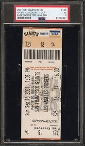 New ListingBarry Bonds 2001 73rd HR Game Full Ticket PSA 5 Record 10/7/01 History Rare Used