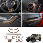 Wood Grain Interior Decor Trim Cover Kit for Jeep Wrangler JK 11-18 Accessories (For: Jeep)
