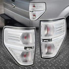 For 09-14 Ford F150 Styleside Chrome Housing Clear Lens Tail Light Brake Lamps