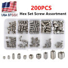 200PCS Stainless Steel Allen Head Socket Hex Grub Screw Set Screw Assortment Kit