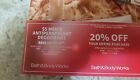 BATH AND BODY WORKs COUPON  20% Off Exp 6/2/2024and $5 mens deodorant