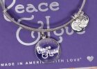 NEW NWT Alex and Ani Art Infusion Peace and Love Shiny Silver Bracelet W/Card