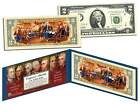 FOUNDING FATHERS Colorized Back Genuine $2 Bill with Founding Father's CERT