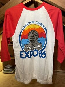 Vintage Vancouver Expo 86 Souvenir Baseball T-Shirt M