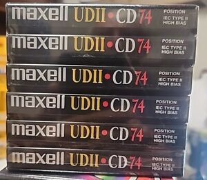 New Listing6 Pack Maxell UD II CD 74 Minute Audio Cassette High Bias Tape New Sealed