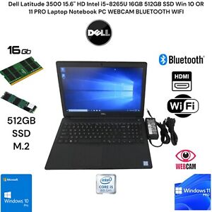 Dell Latitude 15.6 Intel i5-8265U 16GB 512GB SSD Win 10 OR 11 Laptop Notebook PC