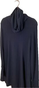 NICE Cabi Small Or Xs Extra Small women knit navy blue dress Cowl Neck Stretch