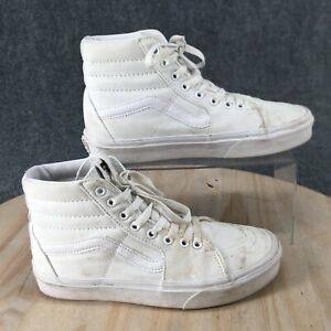 Vans Shoes Mens 7 Womens 8.5 Old Skool Sneakers White Canvas Round Toe 500714