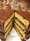 Old fashioned Chocolate Fudge Cake with 4 Rich & Moist Yellow Layers/ Handmade!
