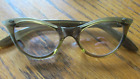 Vtg Christian Frame Italy Cat Eye Eyeglasses Cleopatra Design 5 1/2 Olive Green