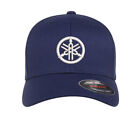 Yamaha Circle Logo Embroidered Flexfit Hat Flat or Curved