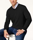 Club Room Men's Solid V-Neck Merino Wool Blend Sweater in Black Size XL NWT