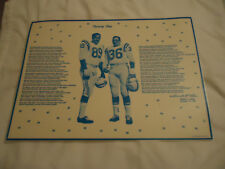 Gino Marchetti & Bill Pellington Baltimore Colts laminated placemat 1960's