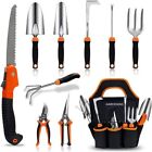 Garden Tool Set,10 PCS Stainless Steel Heavy Duty Gardening Tool Set with Soft