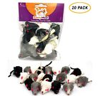 20 Furry Mice with Catnip & Rattle Sound Made of Real Rabbit Fur Cat Toy Mouse