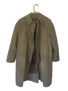 VINTAGE - Green Lined Trench Coat - Men's Small - 38R