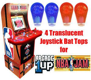 Arcade1up NBA JAM - Translucent Joystick Bat Tops UPGRADE! (4pcs Red/Blue)