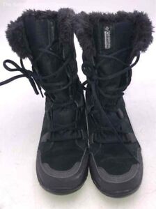Columbia Womens Ice Maiden II Black Waterproof Round Toe Lace Up Snow Boots 7