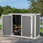 4.7x2.5 FT Outdoor Storage Shed 35 Cu.ft Horizontal Resin Tool Shed with Floor