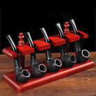 Wooden Tobacco Pipe Stand Rack Holder Display for 5 Smoking Pipes Shelf Rack