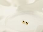 14K Solid Gold Puff Heart Small Stud Earrings - Gold Butterfly Backings Closure