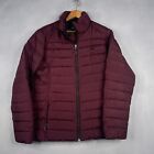 Spyder Jacket Womens Large L Down Duck Filled Quilted Puffer Coat Red Purple Zip