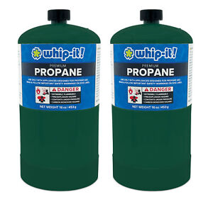 Whip It 2 pk Propane 16 Oz 1lb GAS Fuel Cylinders Camping  Not Coleman Tank BBQ