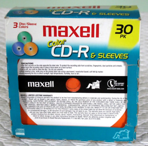 26 Maxell Color CD-Rs & Sleeves [NOT 30 ]Up To 48x Max 700MB 80Min (READ!!)