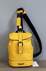 COACH CB929 Hudson Small Pack Leather Sling Bag Crossbody Backpack Canary Yellow