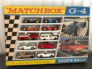 Matchbox G4 Race'N Rally Car Set Vintage Lesney 1960's Model Cars RMF46-SM