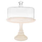 New ListingTimeless Beauty 10-inch Cake Stand with Glass Cover, Milk White
