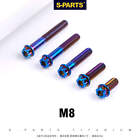M8 x10-45mm Standard Titanium Flange bolts screws Blue for motorcycle 4PCS