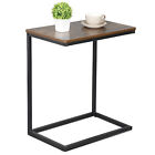 Home Living Room Simple Style C-Shaped Metal Frame Sofa Side End Table, Black