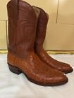 Tecovas Mens Cowboy Boots The Wyatt Ostrich Leather Full Quill Exotic Pecan 13 D