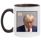 President Donald Trump Fulton County Mug Shot White Blk Accent 11 oz Coffee Mug