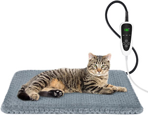 Adjustable Temperature Heated Pet Bed with Timer Waterproof Electric Heating Pad
