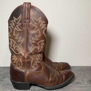 Ariat Heritage R-Toe Brown Leather Western Cowboy Boots Mens 8D Adults