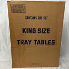 New NOS TV Trays MCM Folding metal Stands 60-70s Mid Century Set Of 3