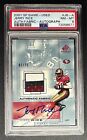 JERRY RICE PSA 8 2001 UD SP GAME USED AUTHENTIC FABRIC JERSEY PATCH AUTO 07/25