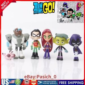 Teen Titans Go Robin Gift Cyborg Beast Boy Kids Toy 5 PCS Action Figure Gift