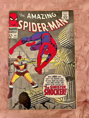 AMAZING-SPIDER-MAN 46 (1967) 4.5 SUPER-GLOSSY! KEY- 1ST SHOCKER !