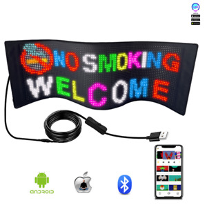 Flexible USB LED Car Sign Display Screen RGB Bluetooth App Control Panel Board