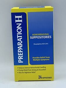 Preparation H Hemorrhoid Suppositories 24 Count Exp 09/2025