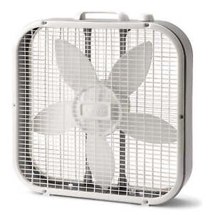 Classic Box Fan with Weather Resistant Motor and 3 Speeds White