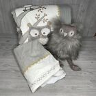 Levtex Baby® Night Owl 3 Piece Crib Bedding Set in Grey plush , blanket , skirt